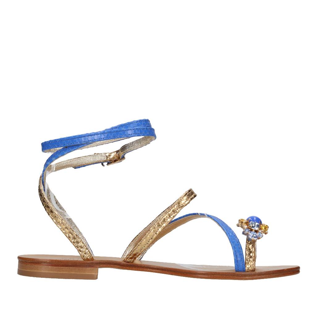 EMANUELA CARUSO Sandali flat infradito in pelle Nuova