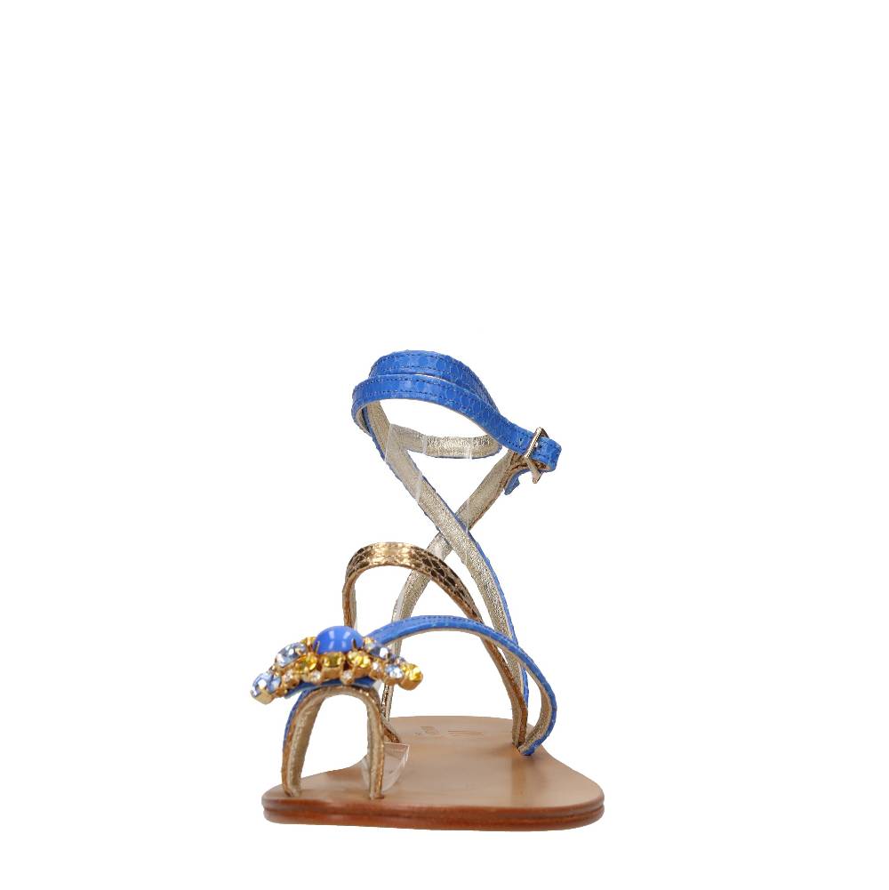 EMANUELA CARUSO Sandali flat infradito in pelle Nuova