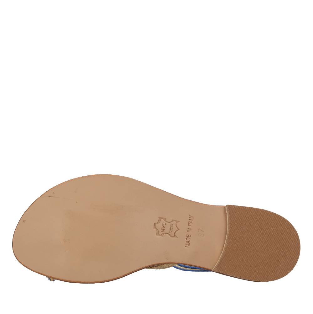 EMANUELA CARUSO Sandali flat infradito in pelle Nuova