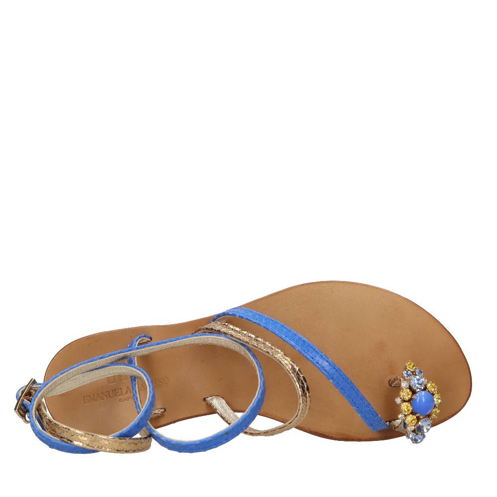 EMANUELA CARUSO Sandali flat infradito in pelle Nuova