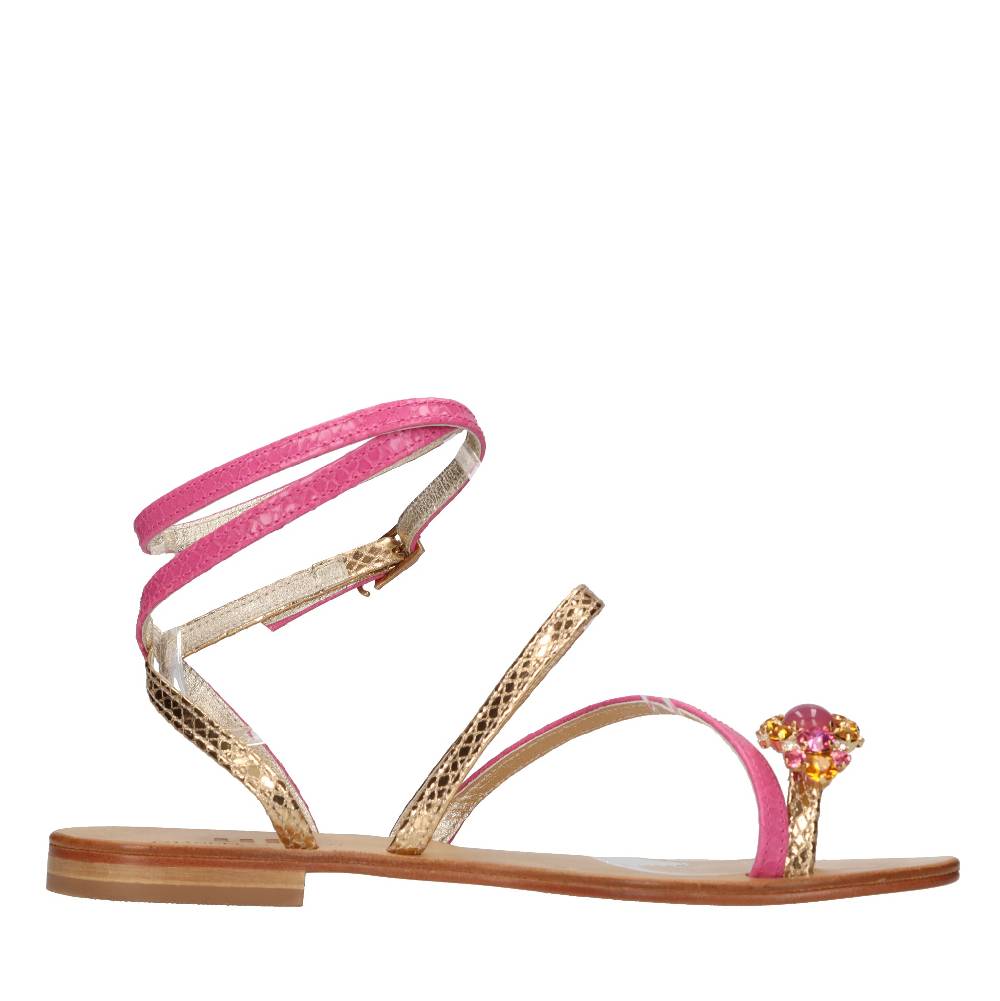 EMANUELA CARUSO Sandali flat infradito in pelle Moda