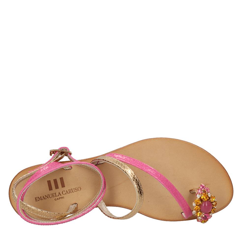 EMANUELA CARUSO Sandali flat infradito in pelle Moda