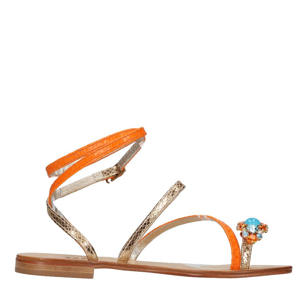 EMANUELA CARUSO Sandali flat infradito in pelle 2025