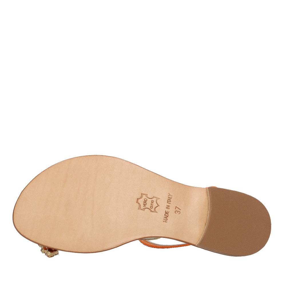 EMANUELA CARUSO Sandali flat infradito in pelle 2025