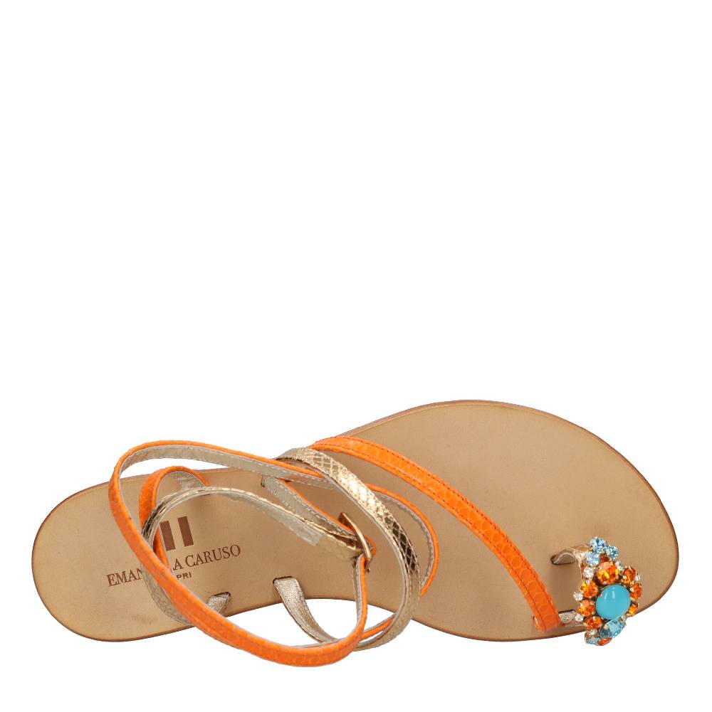 EMANUELA CARUSO Sandali flat infradito in pelle 2025