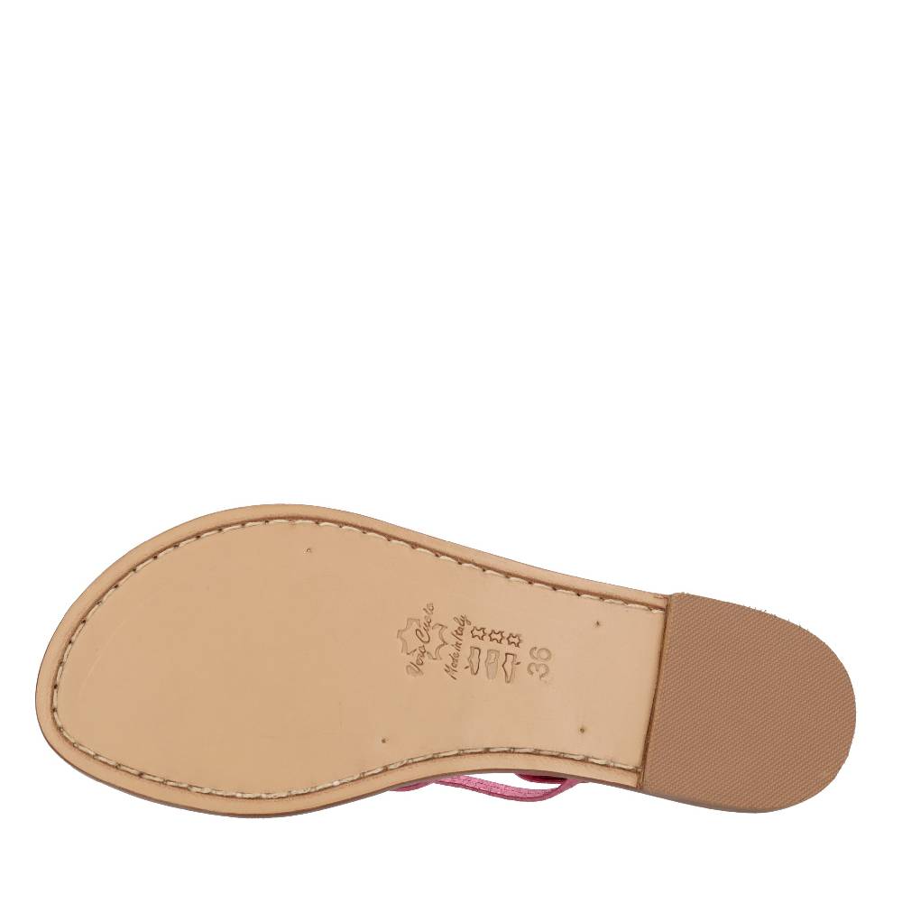 EMANUELA CARUSO Sandali flat infradito in pelle Italy