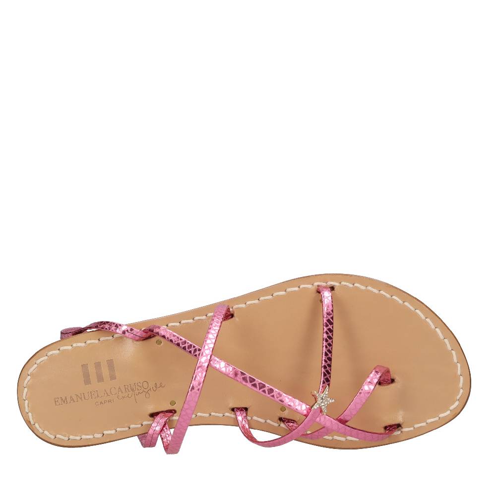EMANUELA CARUSO Sandali flat infradito in pelle Italy