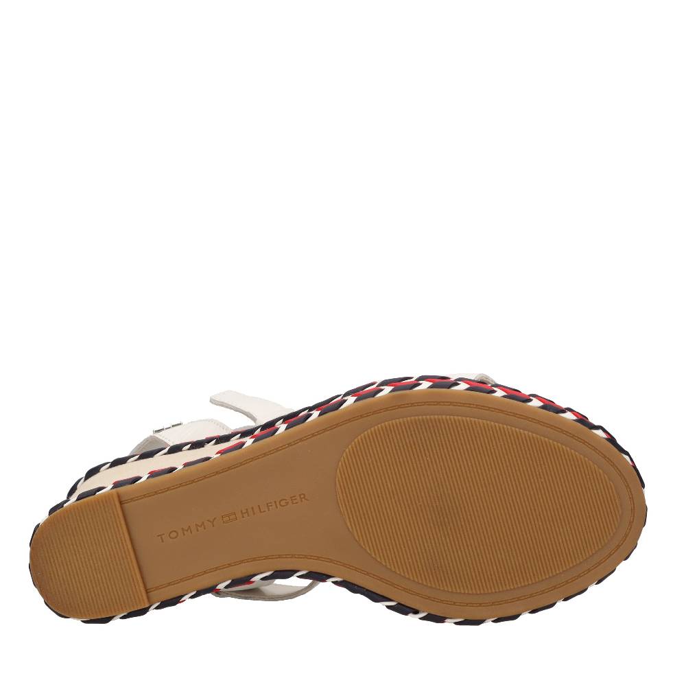 TOMMY HILFIGER Sandali con zeppa in pelle Consegna Veloce