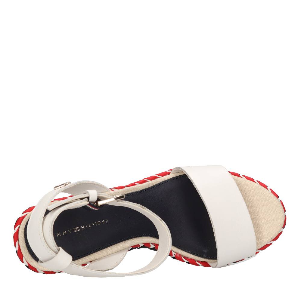 TOMMY HILFIGER Sandali con zeppa in pelle Consegna Veloce