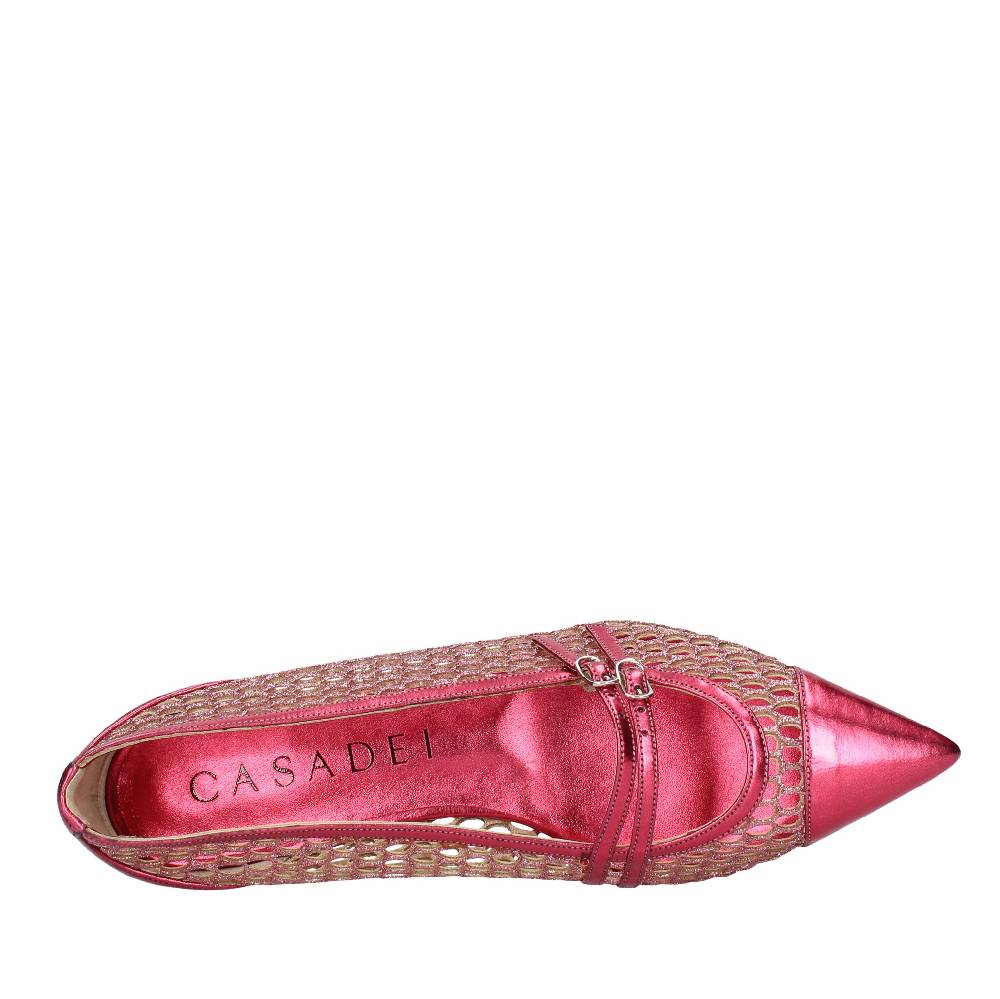 CASADEI Ballerine in pelle e tessuto 2025