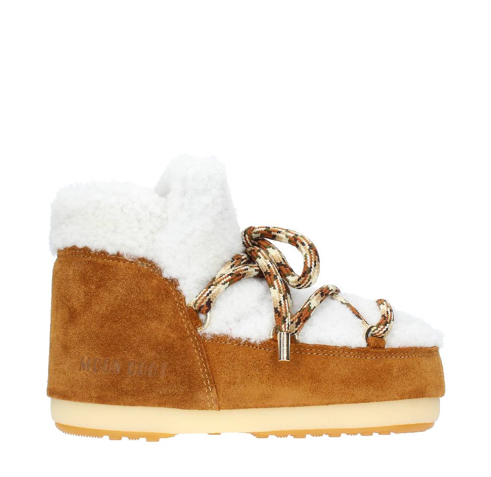 MOON BOOT Stivaletti da neve modello PUMPS SHEARLING MOON BOOT in pelliccia e camoscio I Più Venduti