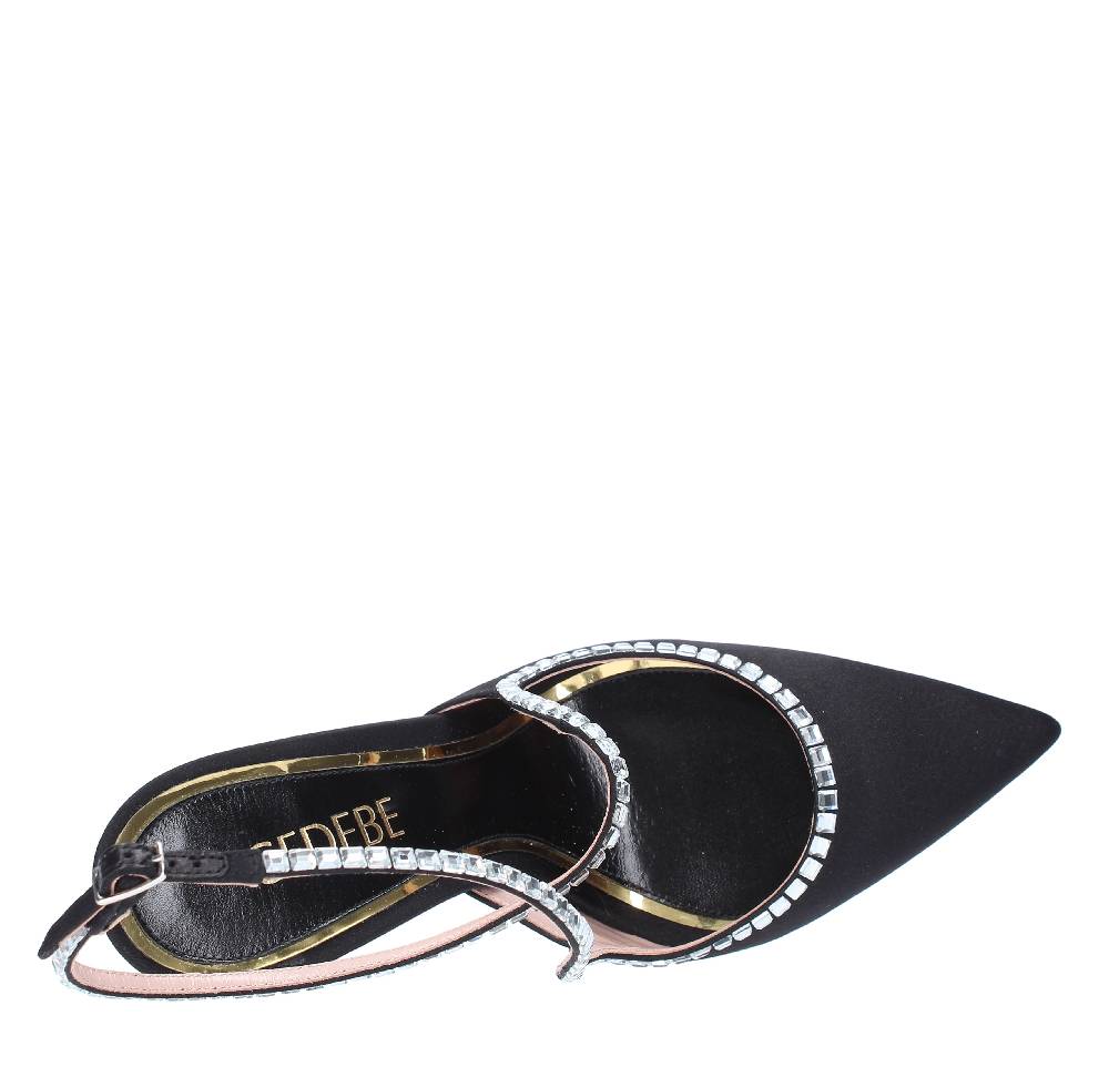 GEDEBE Décolleté slingback GEDEBE modello VIOLA in raso e strass Sostegno trimestrale