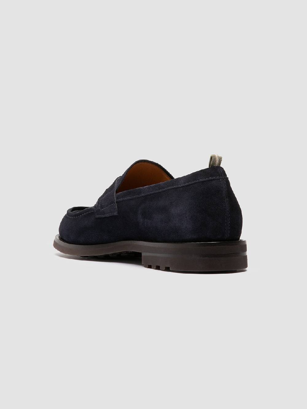 Officine Creative BELMONDO 006 Mocassini Penny in Pelle Scamosciata Blu Grandi sconti