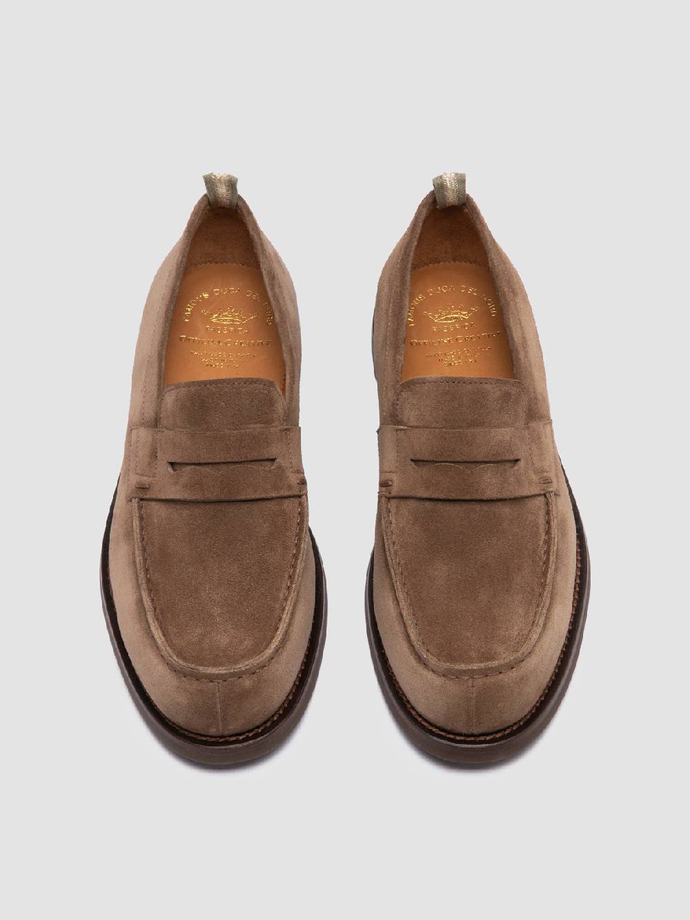 Officine Creative BELMONDO 006 Mocassini Penny in Pelle Scamosciata Tortora Bestseller