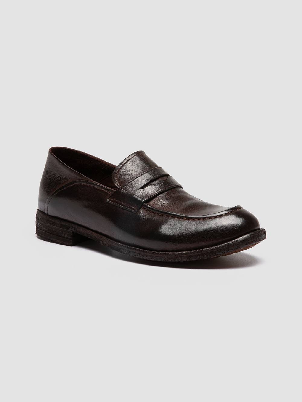 Officine Creative LEXIKON 140 Mocassini Penny Loafer in Pelle Marrone Online