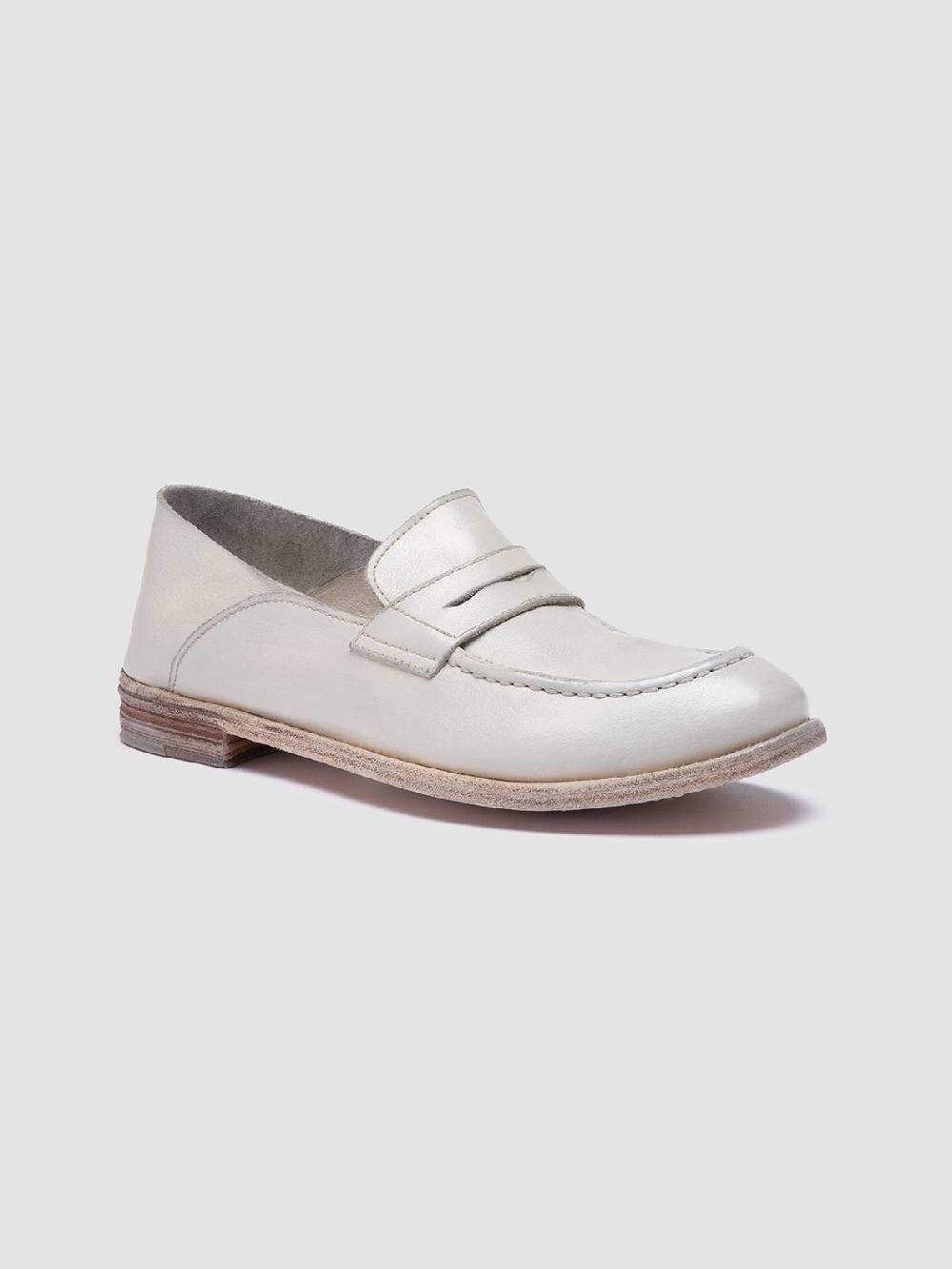 Officine Creative LEXIKON 516 White Leather Loafers Soddisfazione Garantita