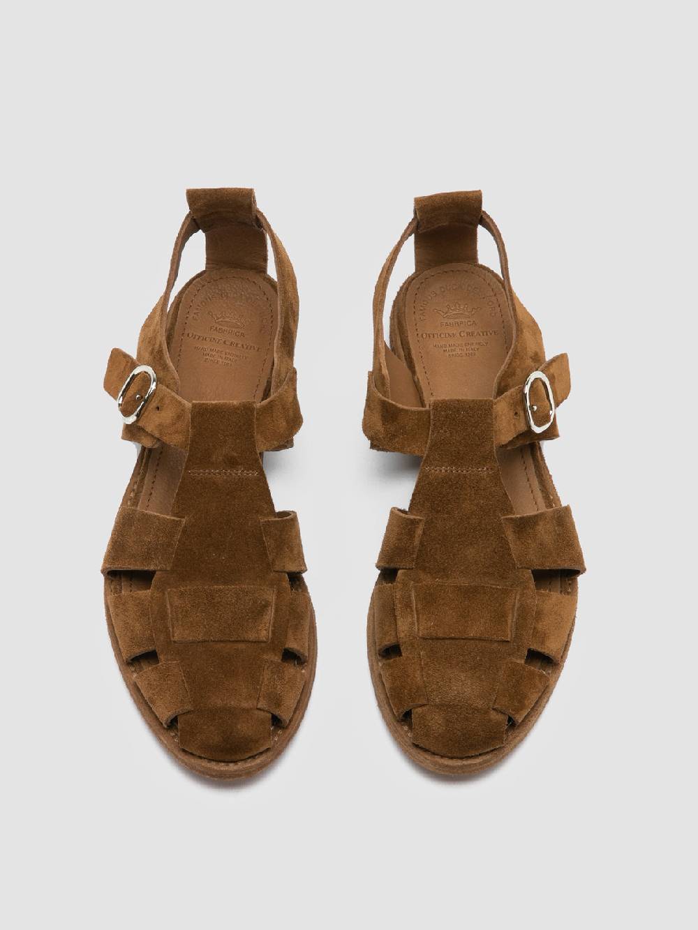 Officine Creative LEXIKON 536 Sandali in Pelle Scamosciata Marrone Negozi Online