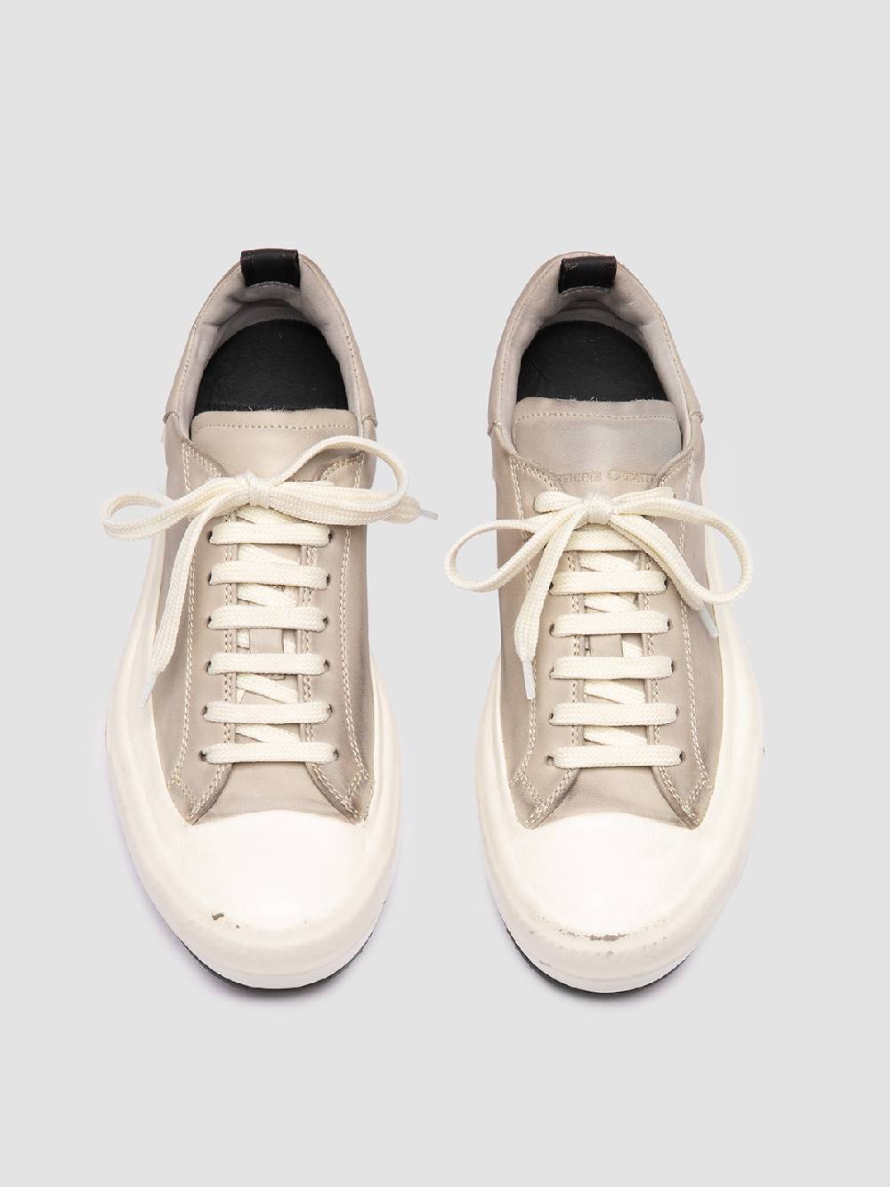 Officine Creative MES DD 101 Sneaker Basse in Pelle Grigia Prezzo Ridotto