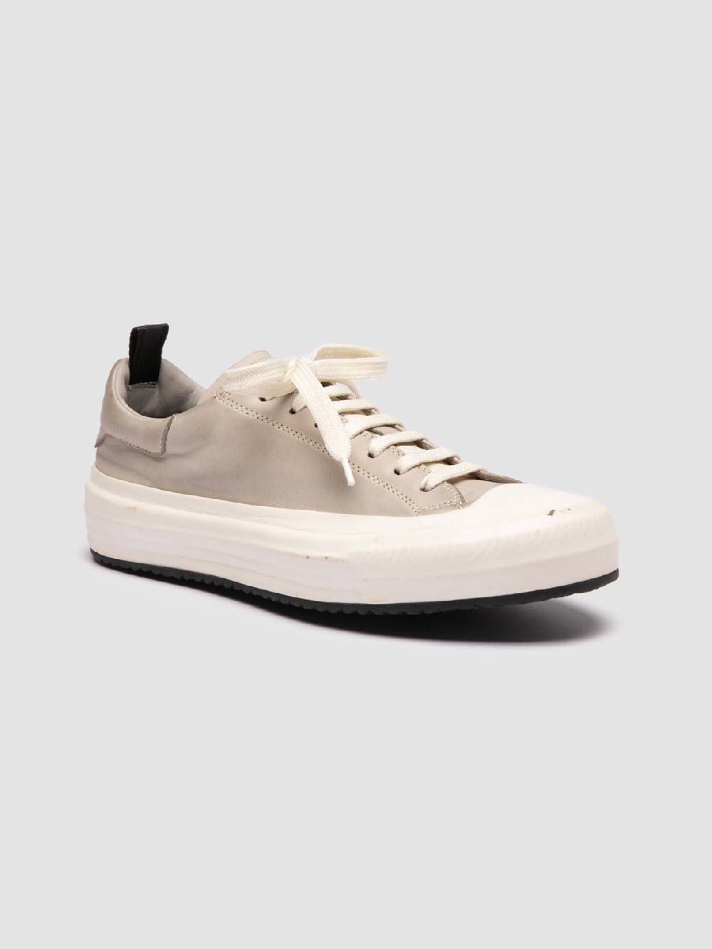 Officine Creative MES DD 101 Sneaker Basse in Pelle Grigia Prezzo Ridotto