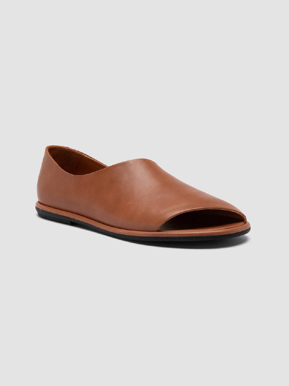 Officine Creative MIENNE 102 Scarpe Peep Toe in Pelle Marrone Sconto
