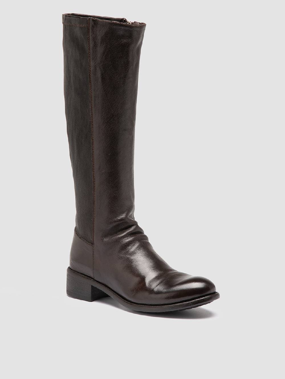 Officine Creative LIS 005 Stivali con Zip in Pelle Marrone Offerta