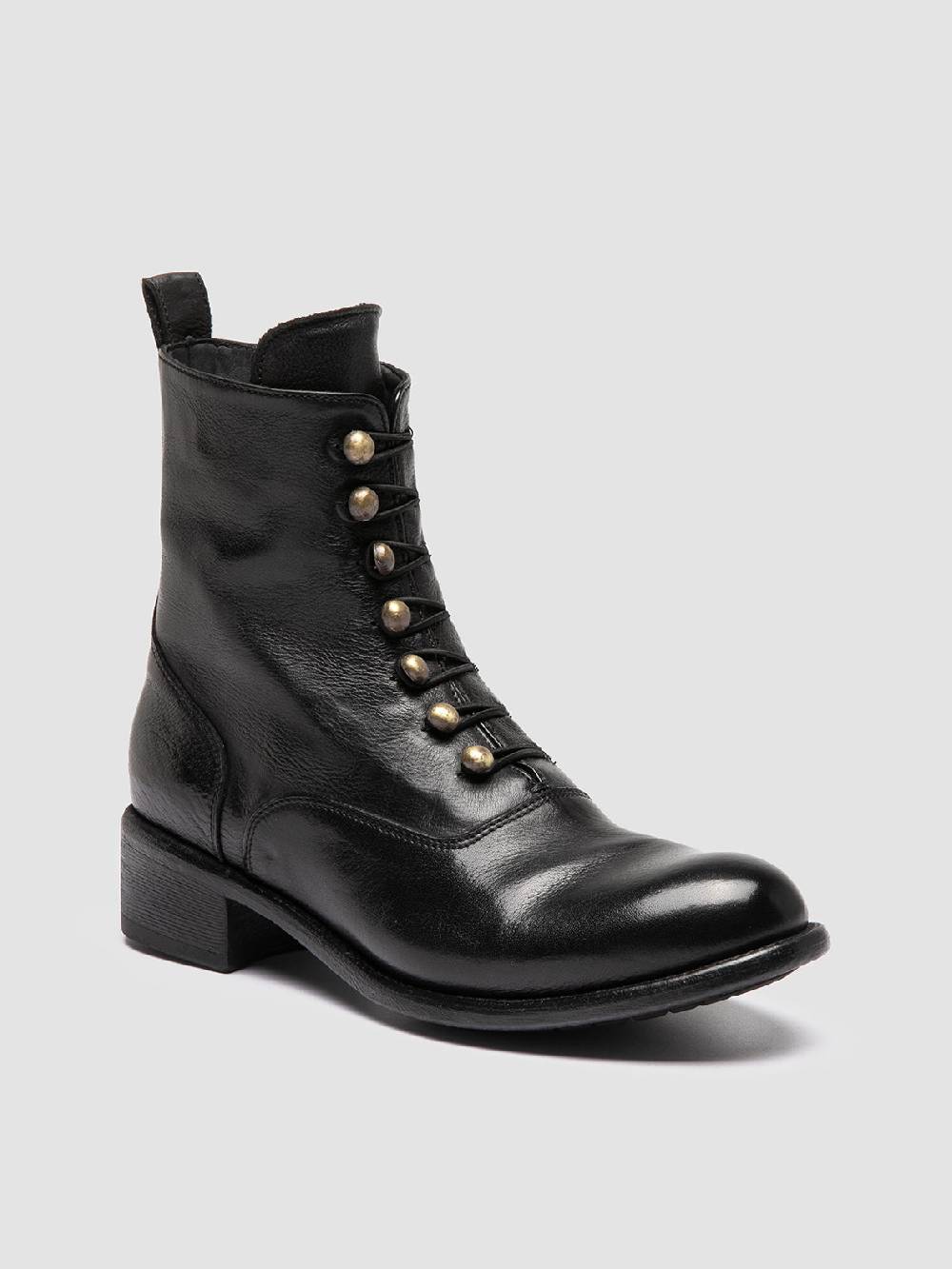 Officine Creative LIS 006 Stivali con Zip in Pelle Nera Economico
