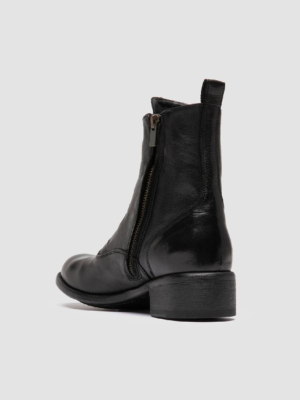 Officine Creative LIS 006 Stivali con Zip in Pelle Nera Economico