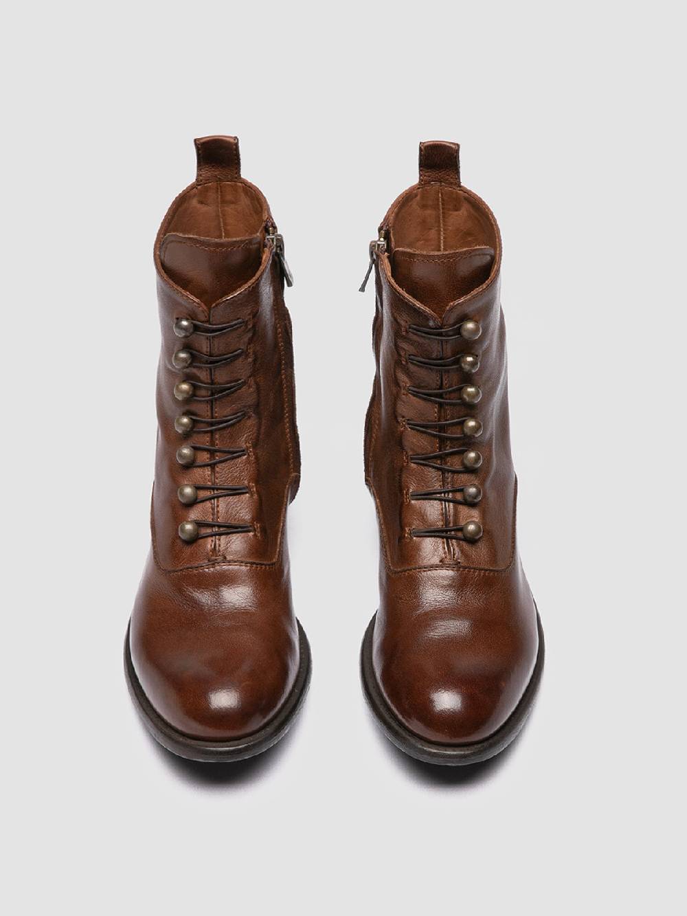 Officine Creative LIS 006 Stivali con Zip in Pelle Marrone Online