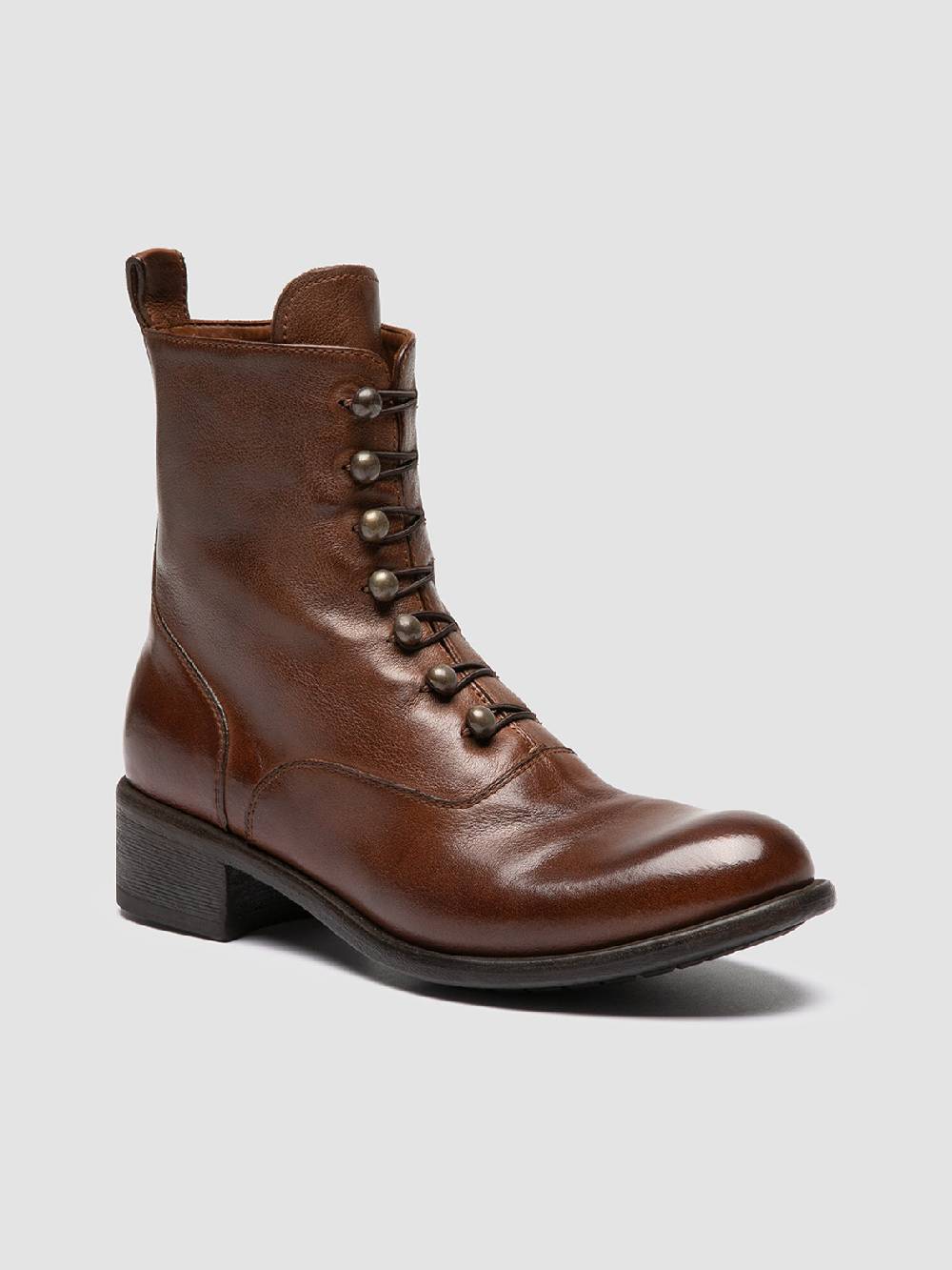 Officine Creative LIS 006 Stivali con Zip in Pelle Marrone Online
