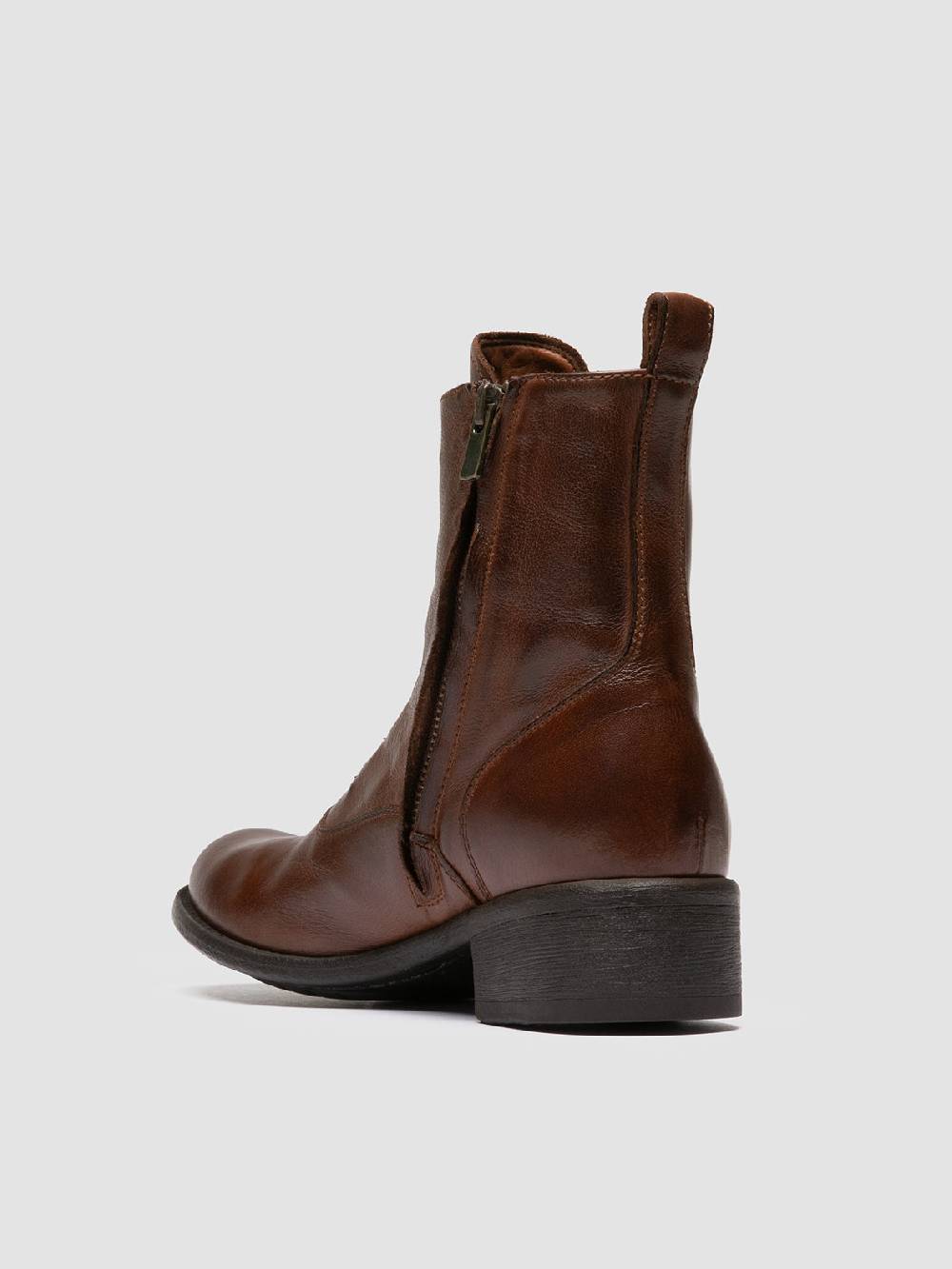 Officine Creative LIS 006 Stivali con Zip in Pelle Marrone Online