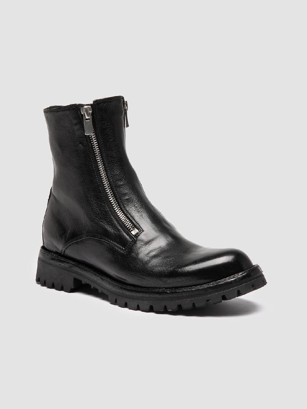 Officine Creative LORAINE 026 Stivali con Zip in Pelle Nera Saldi