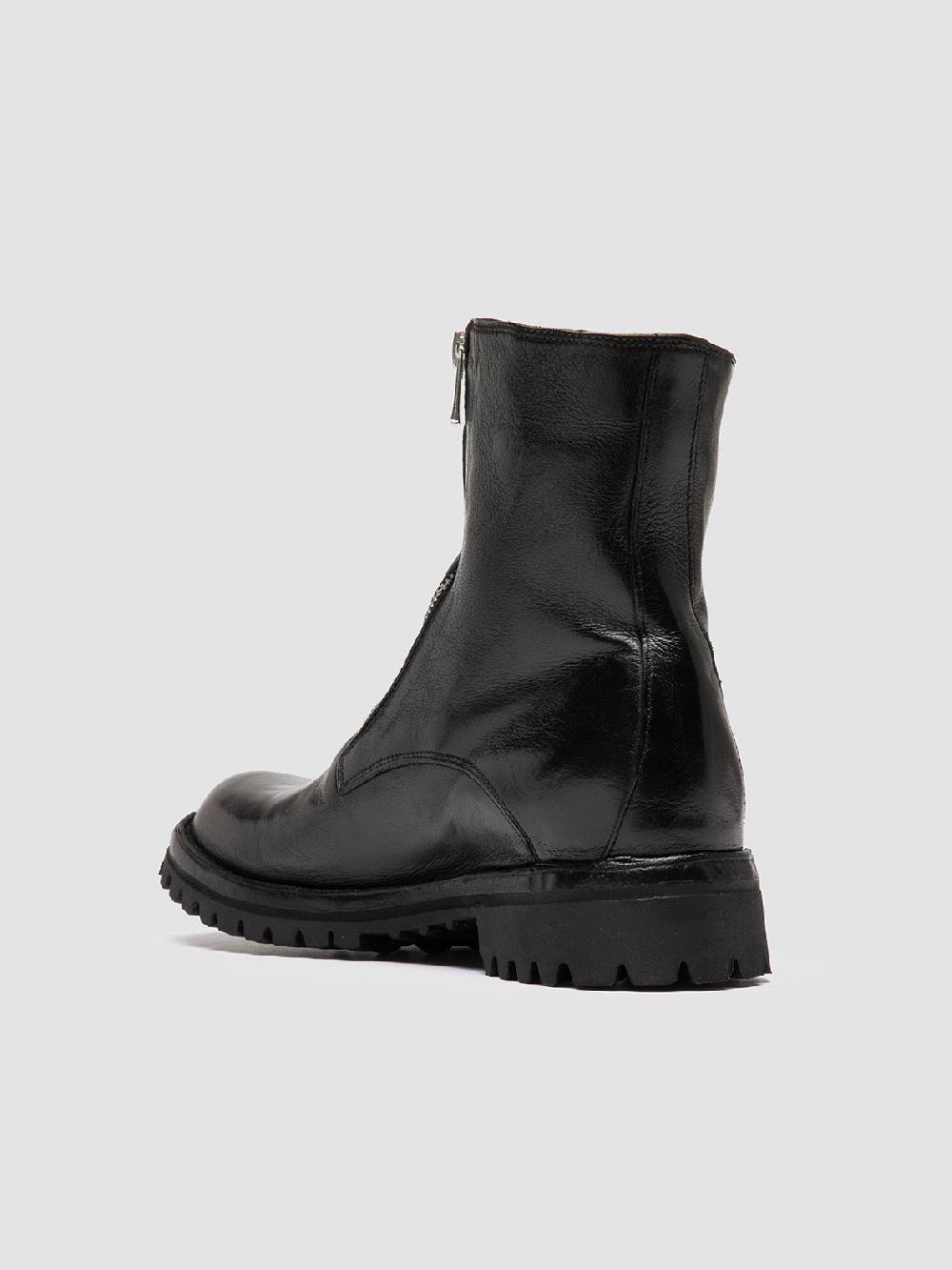 Officine Creative LORAINE 026 Stivali con Zip in Pelle Nera Saldi