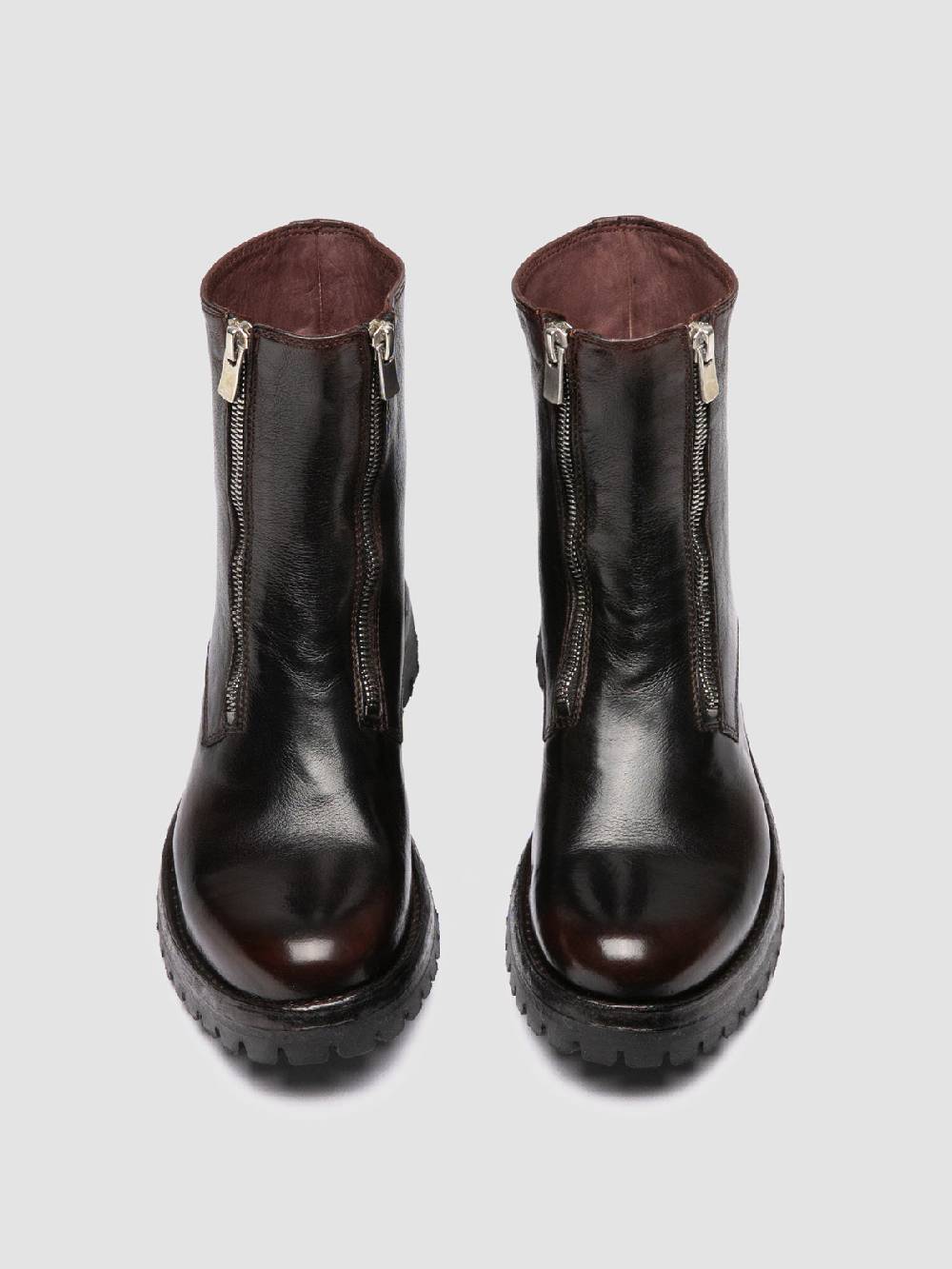 Officine Creative LORAINE 026 Stivali con Zip in Pelle Marrone Offerte