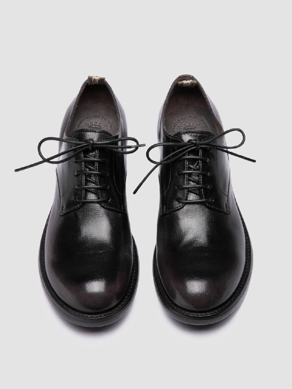 Officine Creative SERGEANT 101 Derby in Pelle Nera Saldi Di Fabbrica