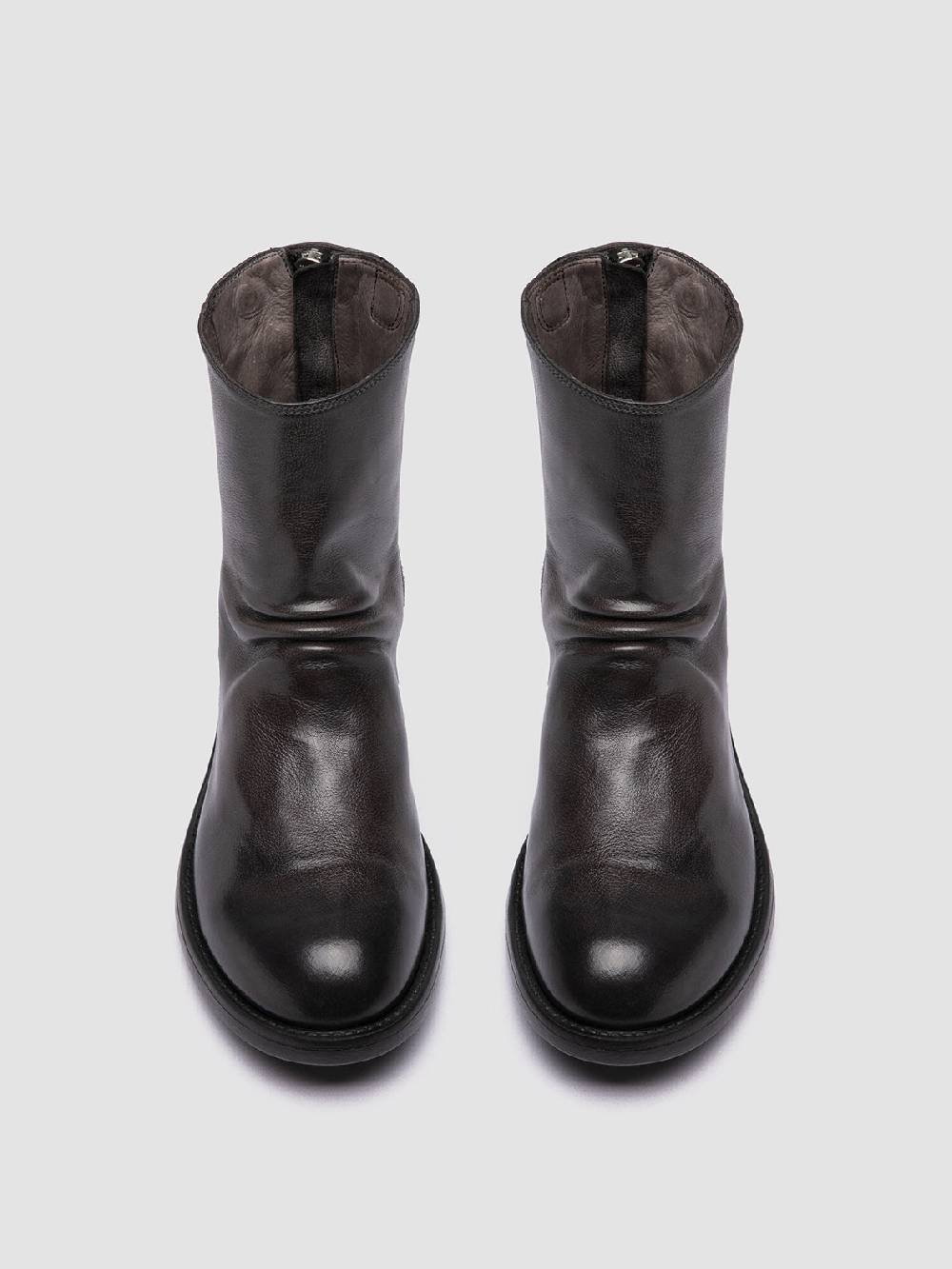 Officine Creative SERGEANT 104 Stivali con Zip in Pelle Grigia In Saldo