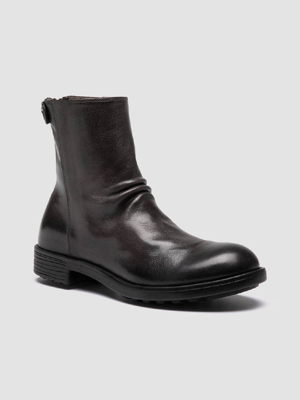 Officine Creative SERGEANT 104 Stivali con Zip in Pelle Grigia In Saldo