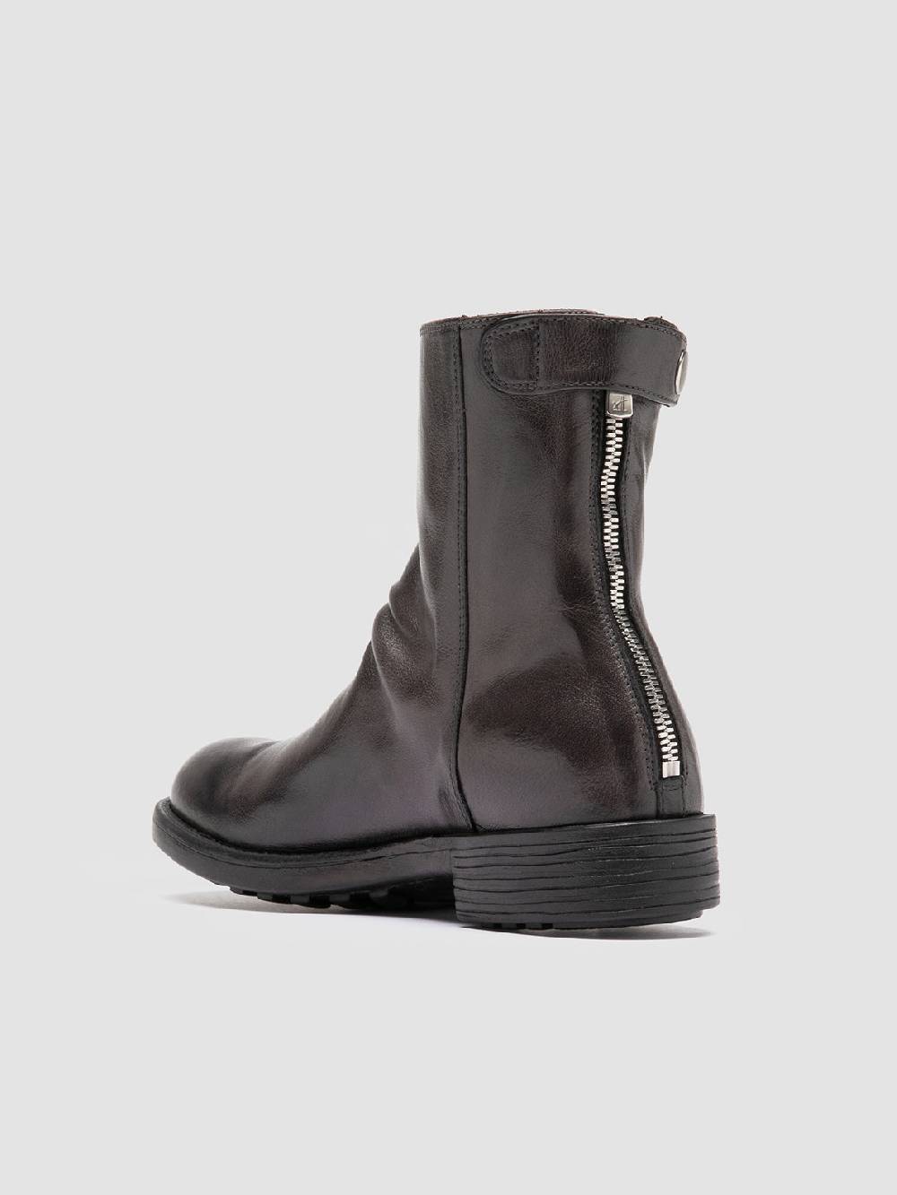 Officine Creative SERGEANT 104 Stivali con Zip in Pelle Grigia In Saldo