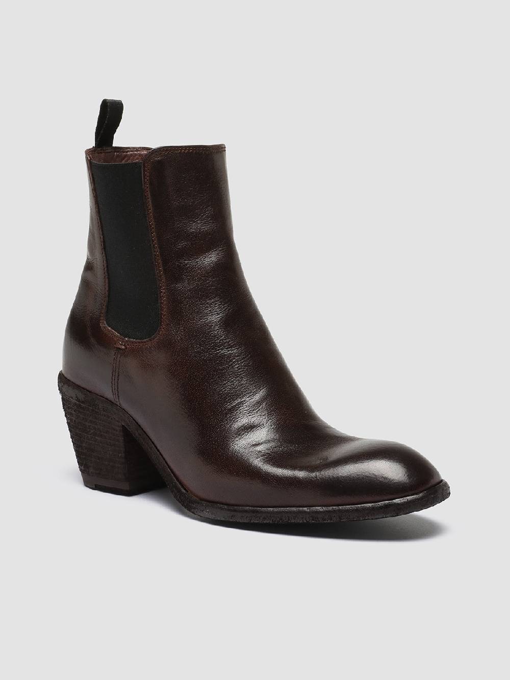 Officine Creative SYDNE 001 Stivali Chelsea in Pelle Marrone Nuova