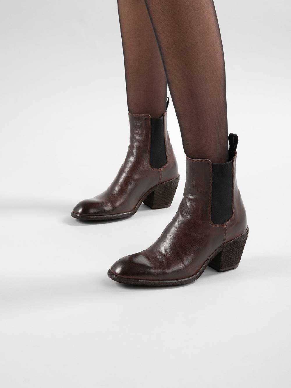 Officine Creative SYDNE 001 Stivali Chelsea in Pelle Marrone Nuova