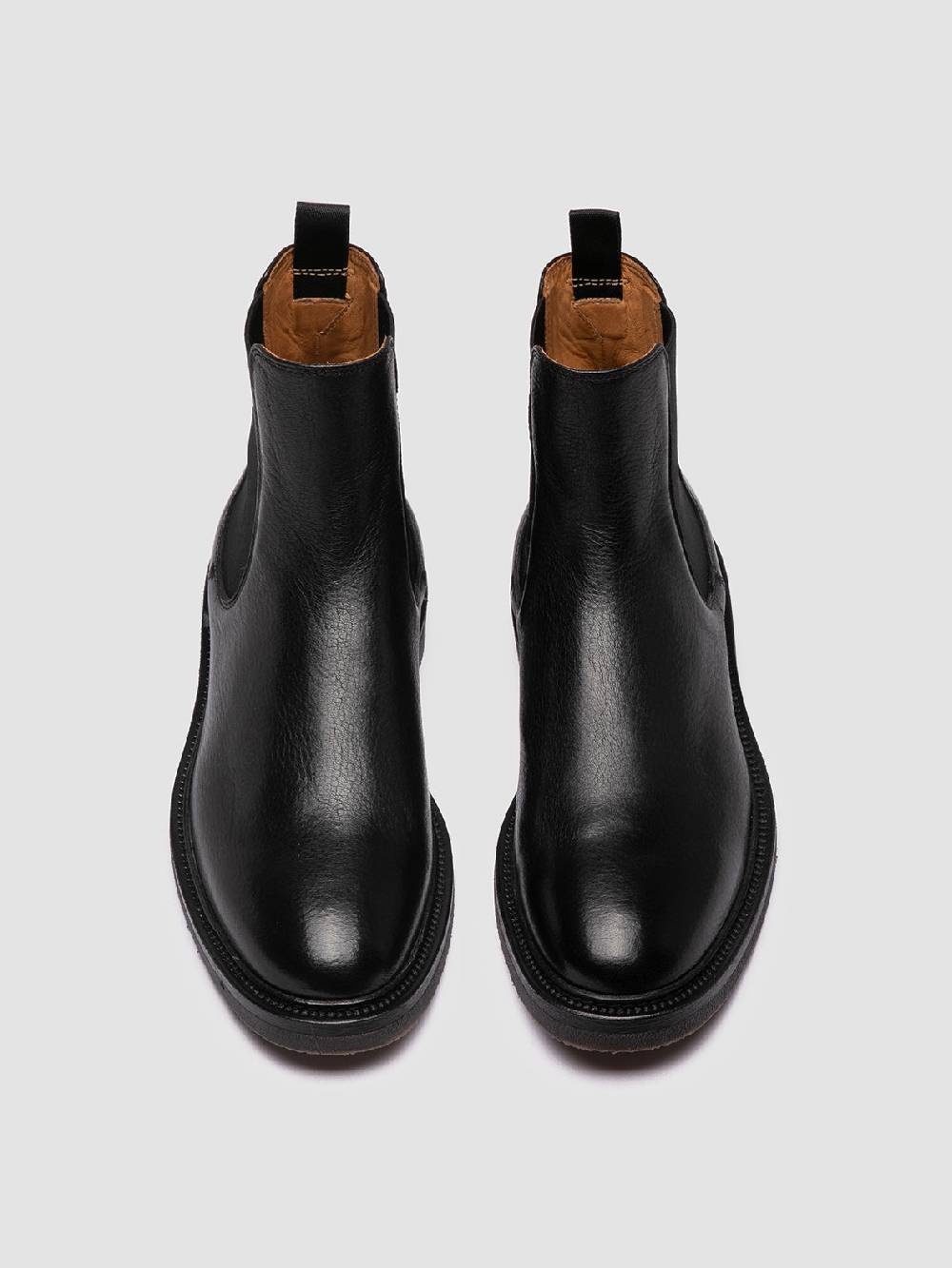 Officine Creative HOPKINS FLEXI 204 Stivaletti Chelsea in Pelle Nera Italy