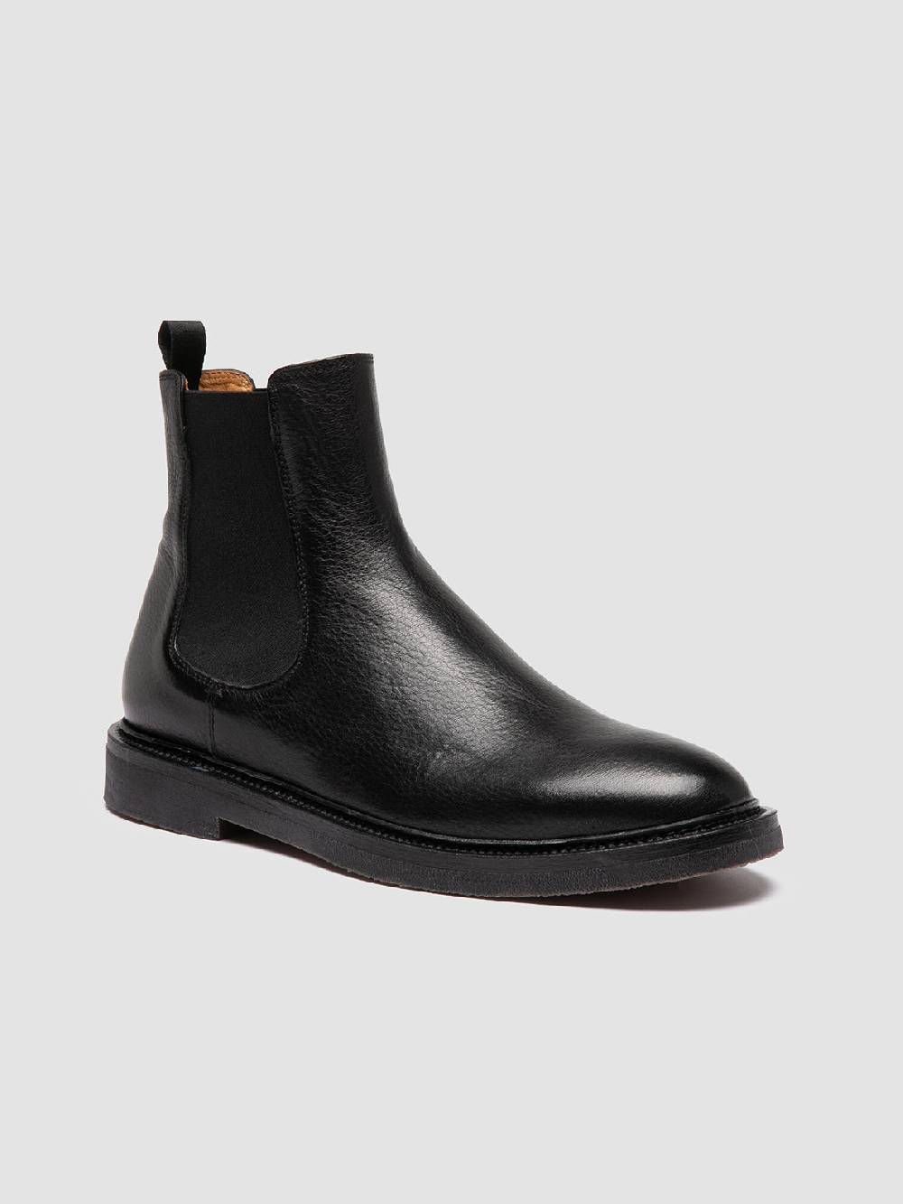 Officine Creative HOPKINS FLEXI 204 Stivaletti Chelsea in Pelle Nera Italy