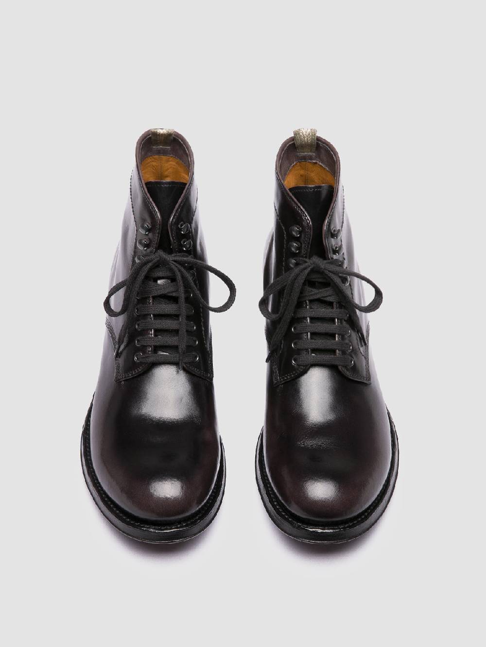 Officine Creative ADMIRAL 004 Stivali Stringati in Pelle Grigia Qualità
