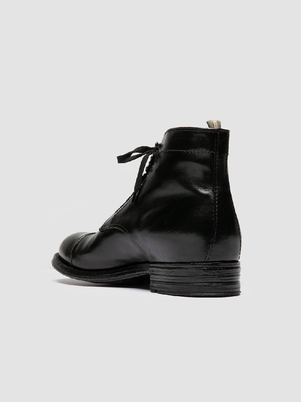 Officine Creative ADMIRAL 005 Stivali Stringati in Pelle Nera Vendita