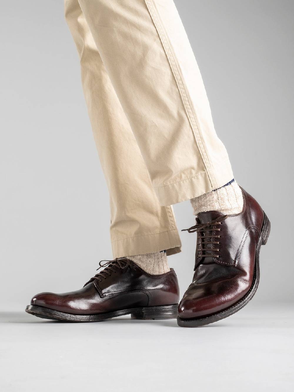 Officine Creative ANATOMIA 012 Derby in Pelle Bordeaux Pezzi Unici