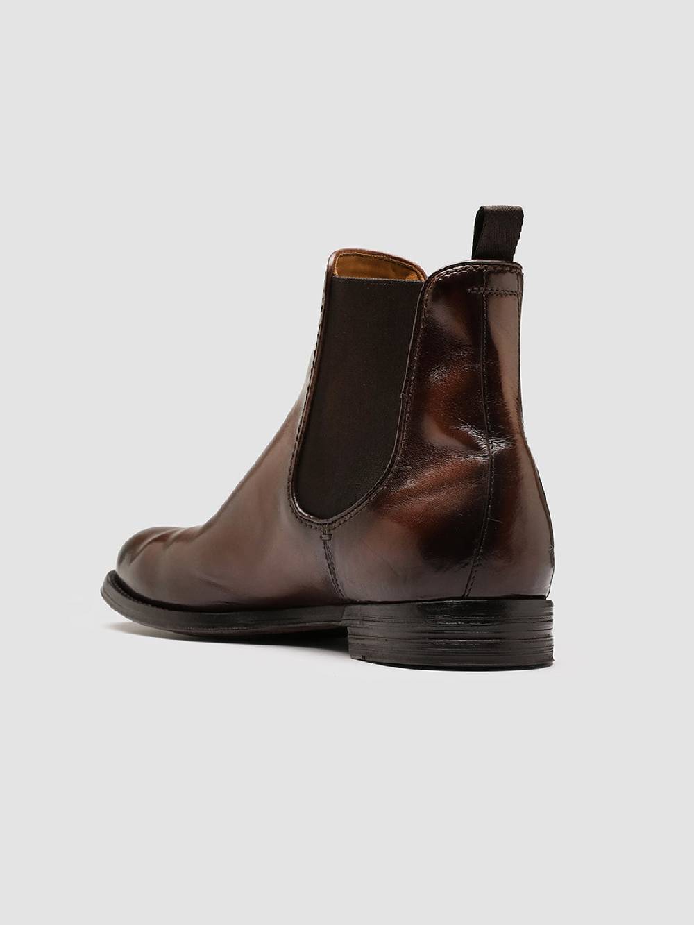 Officine Creative ANATOMIA 083 Stivaletti Chelsea in Pelle Marrone Presa
