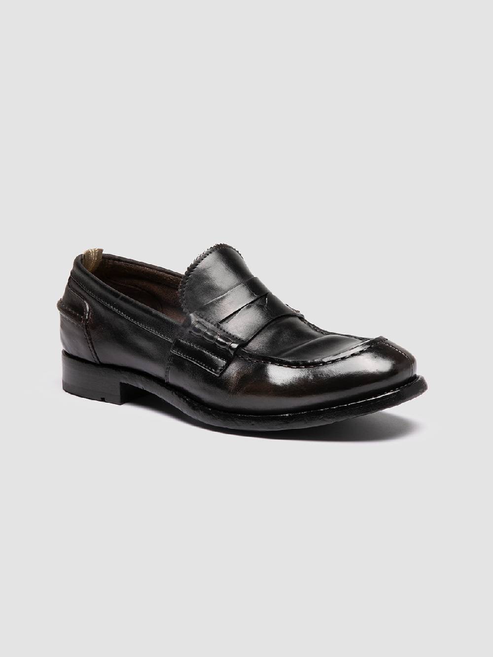 Officine Creative BALANCE 017 Brown Penny Leather Loafers Saldi Di Fabbrica