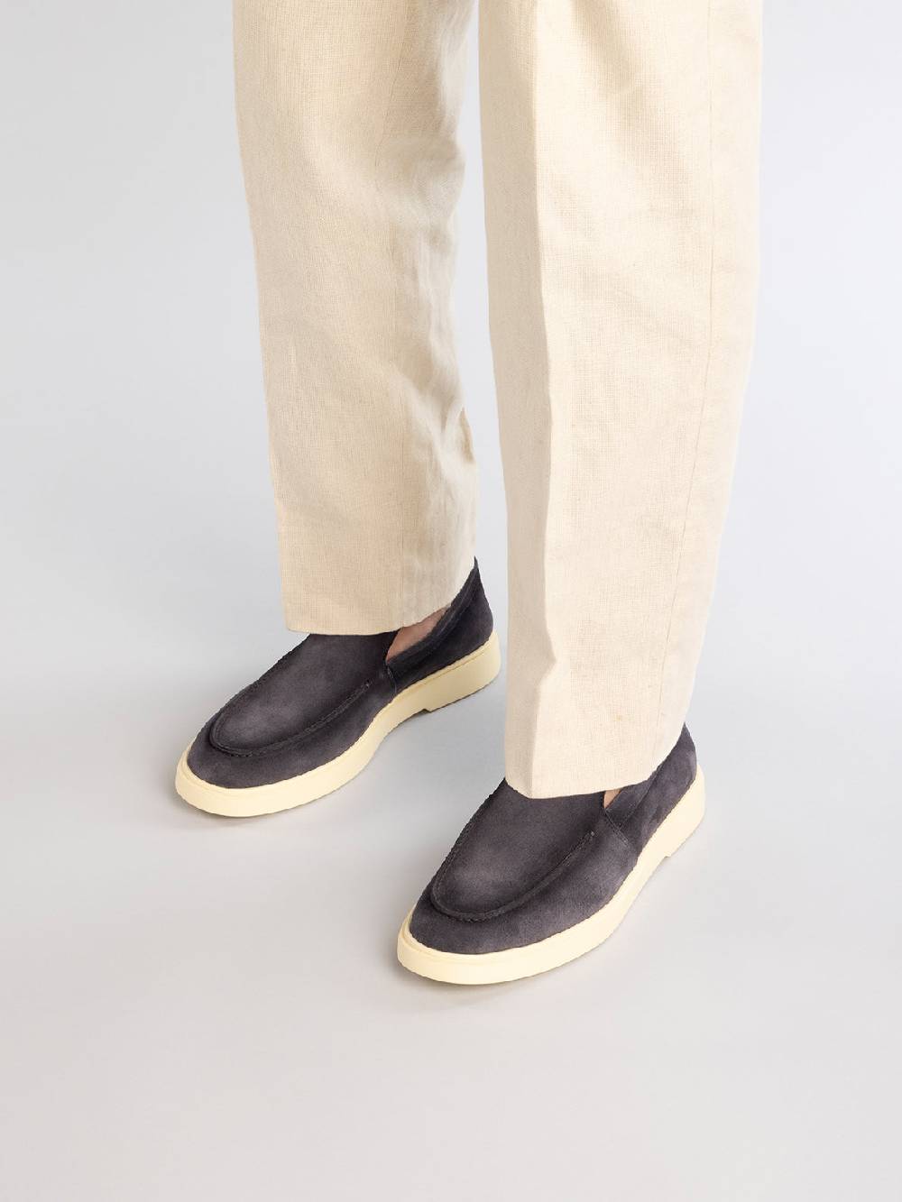 Officine Creative BONES 002 Mocassini in Pelle Scamosciata Blu In Saldo