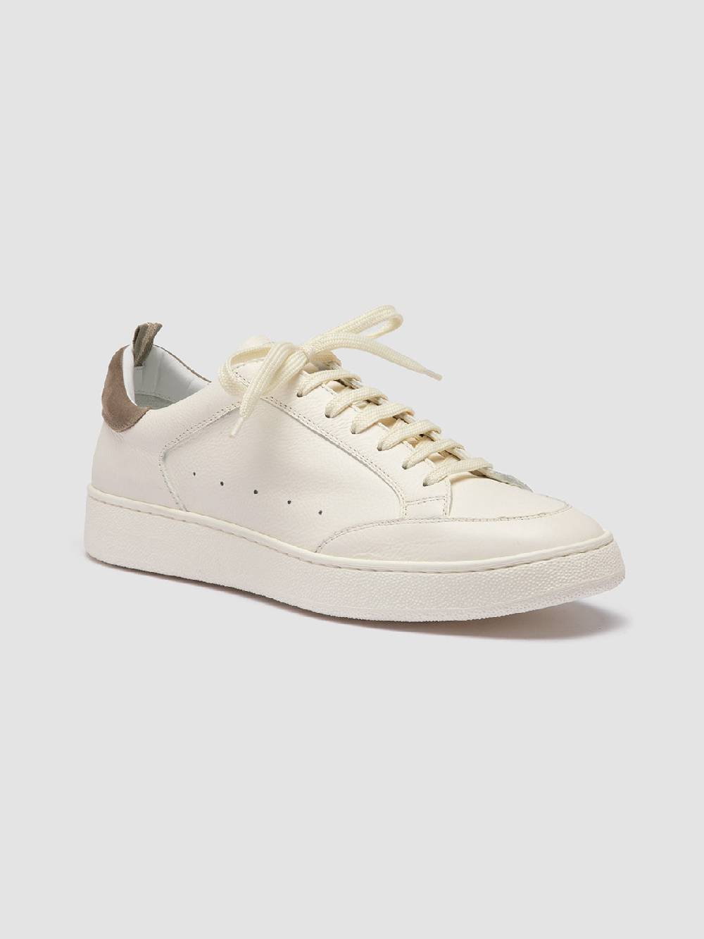 Officine Creative THE DIME 001 Sneaker Basse in Pelle Scamosciata Bianca In Linea