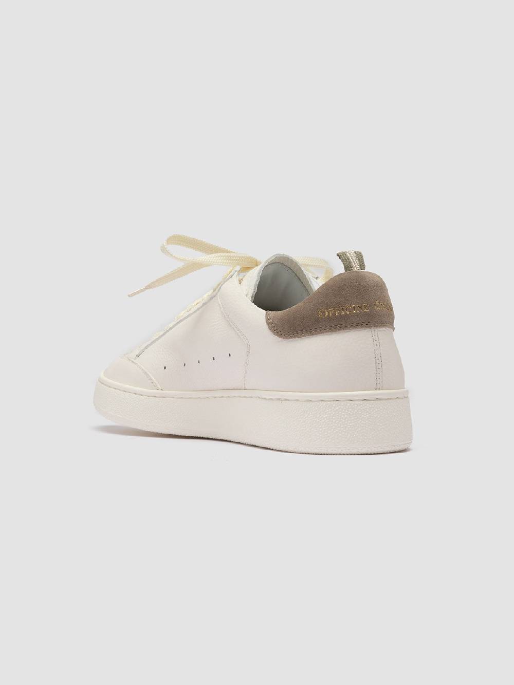 Officine Creative THE DIME 001 Sneaker Basse in Pelle Scamosciata Bianca In Linea