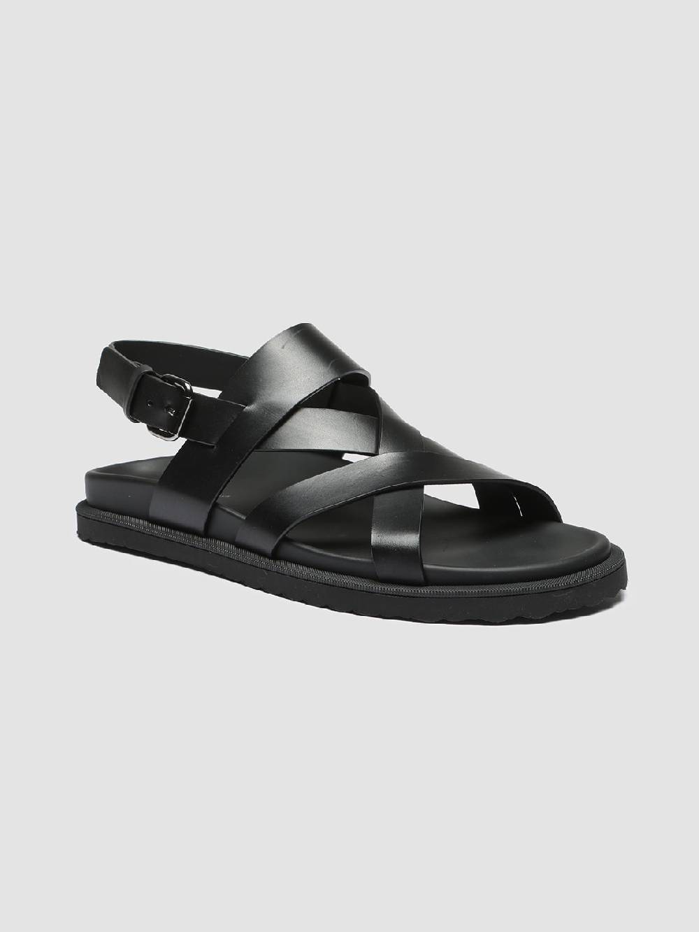 Officine Creative CHARRAT 002 Sandali in Pelle Nera Promozione Limitata